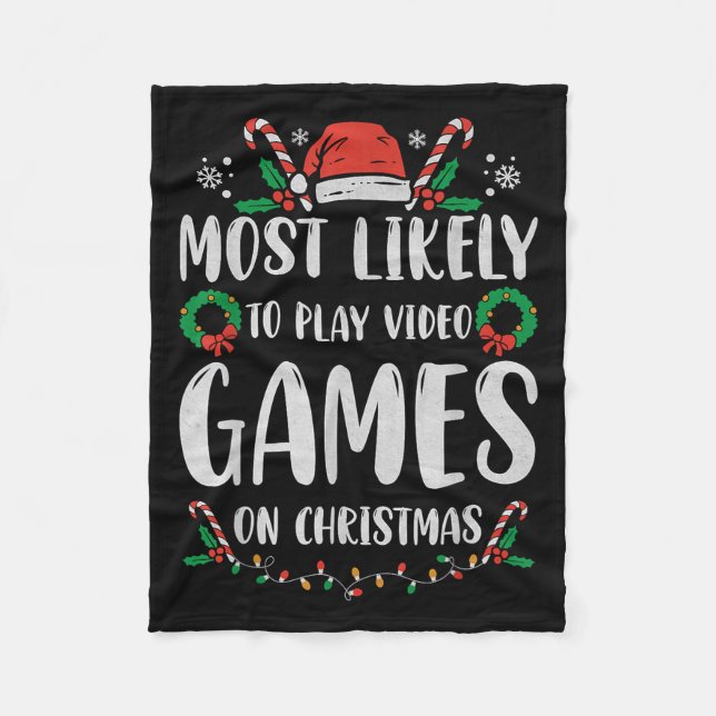 Most Likely To Christmas Matching Family Pajamas F Fleece Blanket (Front)