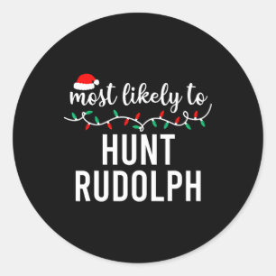Most Likely To Christmas Matching Family Pyjamas F Classic Round Sticker