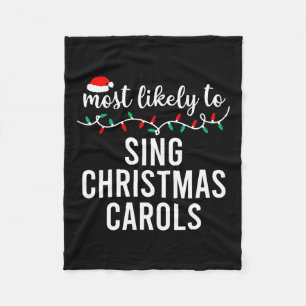 Most Likely To Christmas Matching Family Pyjamas F Fleece Blanket