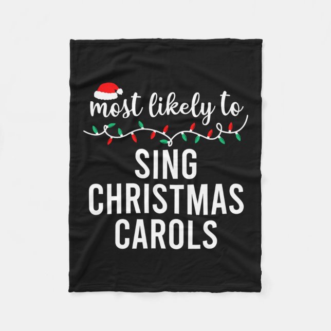 Most Likely To Christmas Matching Family Pyjamas F Fleece Blanket (Front)