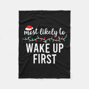 Most Likely To Christmas Matching Family Pyjamas F Fleece Blanket