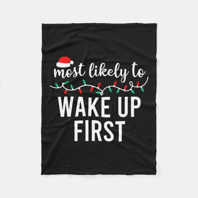 Most Likely To Christmas Matching Family Pyjamas F Fleece Blanket (Front)