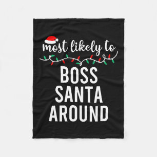 Most Likely To Christmas Matching Family Pyjamas F Fleece Blanket