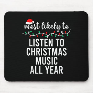 Most Likely To Christmas Matching Family Pyjamas F Mouse Mat