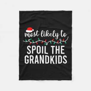 Most Likely To Christmas Shirt Matching Family Paj Fleece Blanket