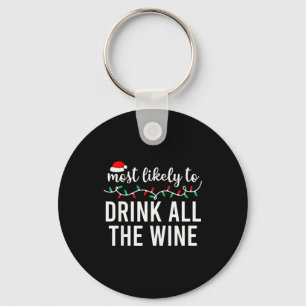 Most Likely To Christmas Shirt Matching Family Paj Key Ring