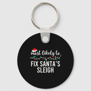 Most Likely To Christmas Shirt Matching Family Paj Key Ring