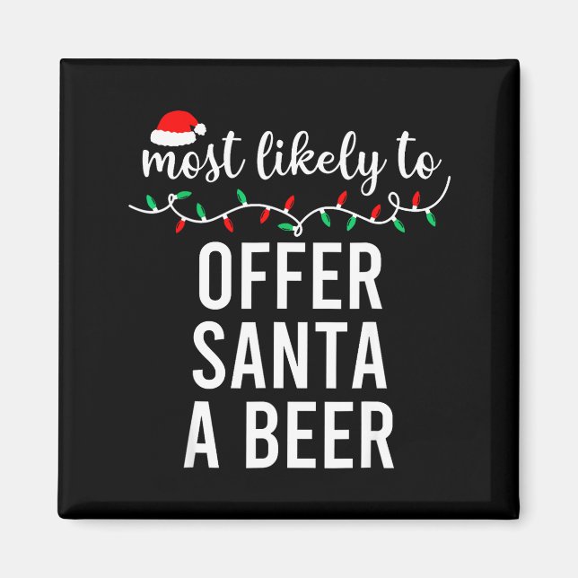 Most Likely To Christmas Shirt Matching Family Paj Magnet (Front)