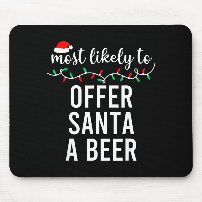 Most Likely To Christmas Shirt Matching Family Paj Mouse Mat (Front)