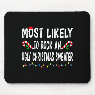 Most Likely To Christmas Xmas Pajamas Funny Matchi Mouse Mat