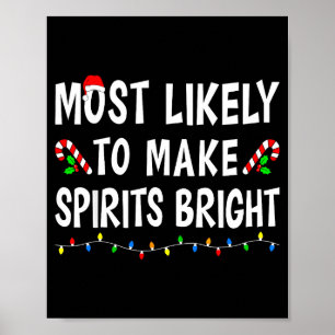 Most Likely To Christmas Xmas Pajamas Funny Matchi Poster