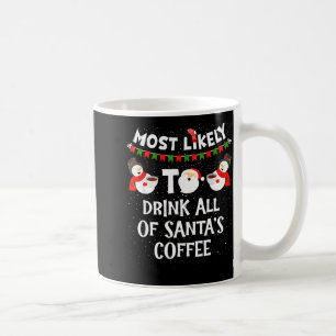 Most Likely To Drink All Of Santas Coffee Snowman  Coffee Mug