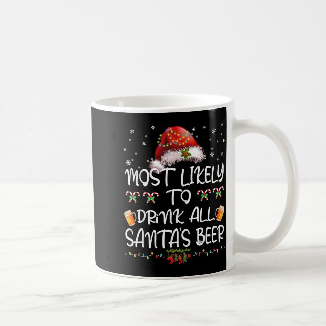 Most Likely To Drink All Santa’s Beer Drinking Chr Coffee Mug (Right)