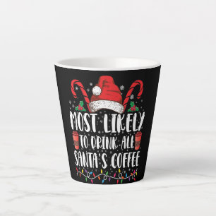 Most Likely To Drink All Santa's Coffee Christmas Latte Mug