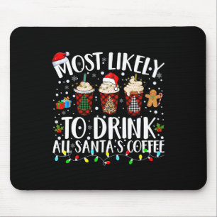 Most Likely To Drink All Santa's Coffee Matching C Mouse Mat
