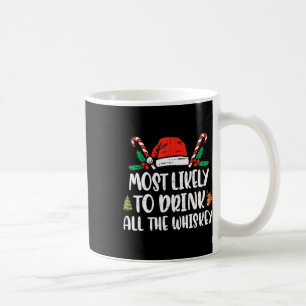 Most Likely To Drink All The Whiskey Family Christ Coffee Mug