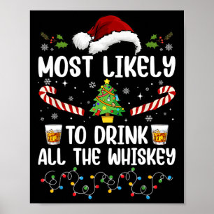 Most Likely To Drink All The Whiskey Family Christ Poster
