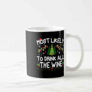 Most Likely To Drink All The Wine Christmas Matchi Coffee Mug