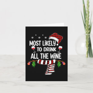 Most Likely To Drink All The Wine Family Christmas Card