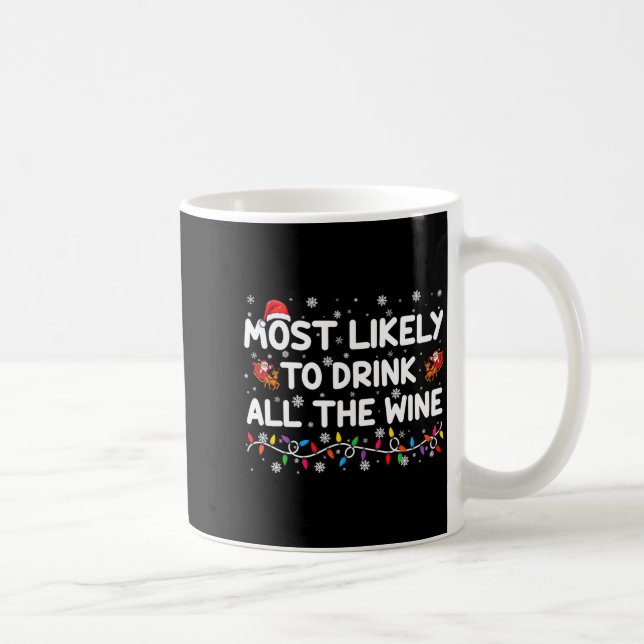 Most Likely To Drink All The Wine Family Christmas Coffee Mug (Right)