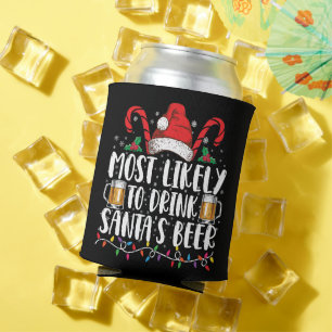 Most Likely To Drink Santa's Beer Christmas Drink Can Cooler