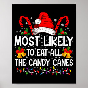 Most Likely To Eat All The Candy Canes Christmas Poster