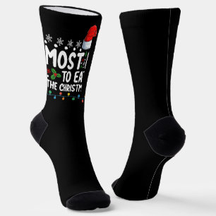 Most Likely To Eat All The Christmas Cookies Holid Socks