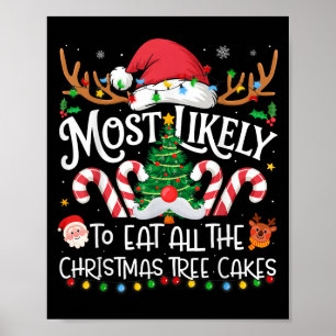 Most Likely To Eat All The Christmas Tree Cakes Fa Poster