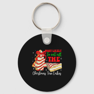 Most Likely To Eat All The Christmas Tree Cakes Fu Key Ring