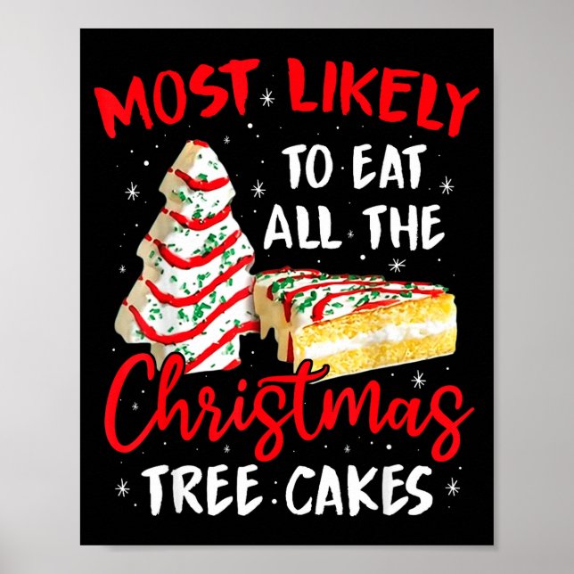 Most Likely To Eat All The Christmas Tree Cakes Fu Poster (Front)