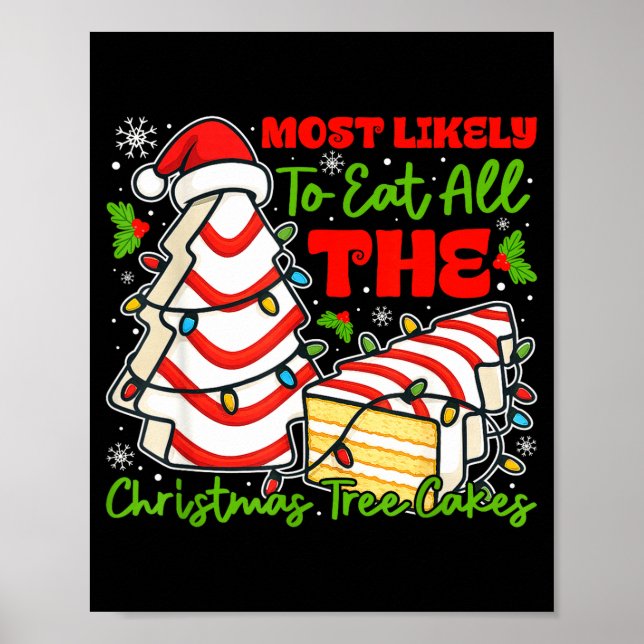 Most Likely To Eat All The Christmas Tree Cakes Re Poster (Front)