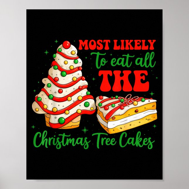 Most Likely To Eat All The Christmas Tree Cakes Xm Poster (Front)