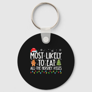 Most Likely To Eat All The Hershey Kisses Fun Xmas Key Ring
