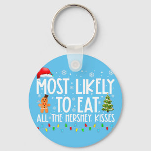 Most Likely To Eat All The Hershey Kisses Funny Xm Key Ring
