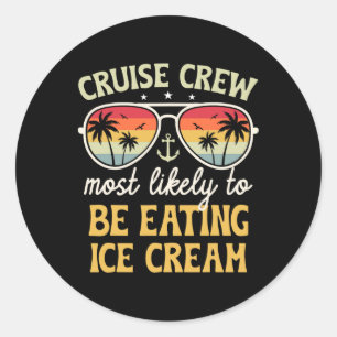 Most Likely To Eating Ice Cream Matching Family Cr Classic Round Sticker