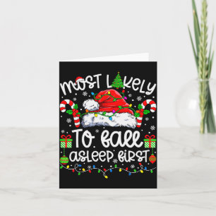 Most Likely To Fall Asleep First Family Matching C Card