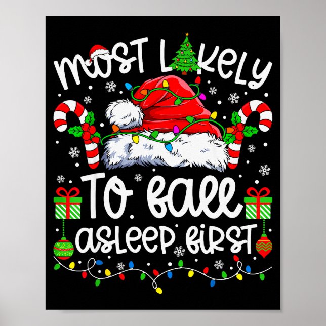 Most Likely To Fall Asleep First Family Matching C Poster (Front)