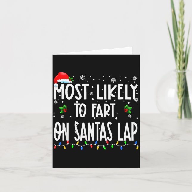 Most Likely To Fart On Santa's Lap Christmas Match Card (Front)