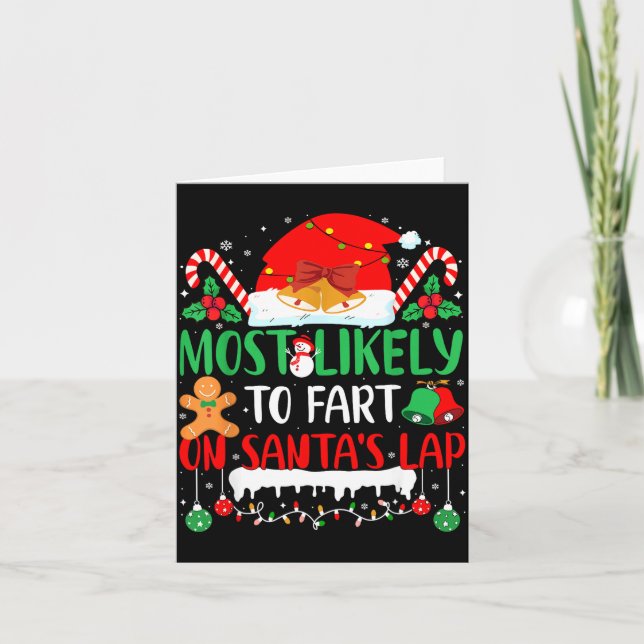 Most Likely To Fart On Santa's Lap Family Matching Card (Front)