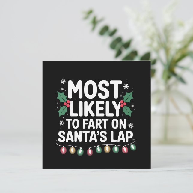 Most Likely To Fart On Santa's Lap Family Matching Invitation (Standing Front)