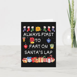 Most Likely To Fart On Santa's Lap Funny Christmas Card