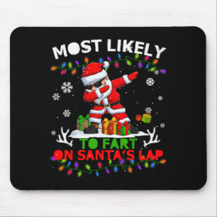 Most Likely To Fart On Santa's Lap Ugly Christmas Mouse Mat