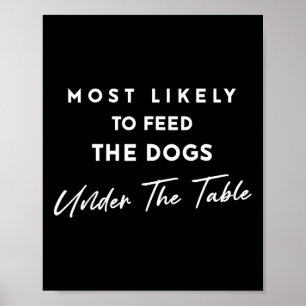 Most Likely To Feed The Dogs Under Table Christmas Poster