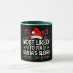 Most Likely To Fix Santa's Sleigh Family Christmas Mug<br><div class="desc">Most Likely To Fix Santa's Sleigh Family Christmas Pajama</div>