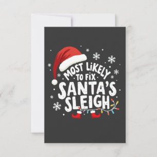 Most Likely to Fix Santa's Sleigh Handyman Xmas RSVP Card