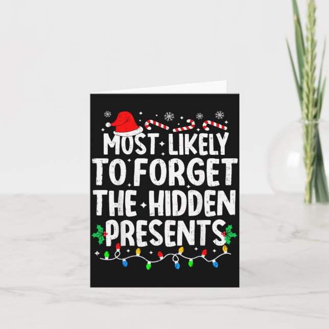 Most Likely To Forget The Hidden Matching Christma Card (Front)