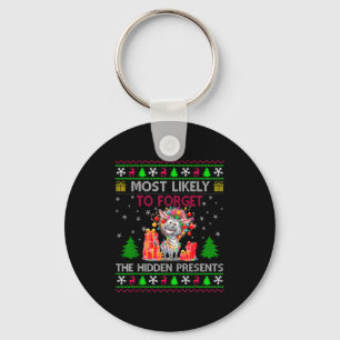 Most Likely To Forget The Hidden Zebra Christmas Key Ring