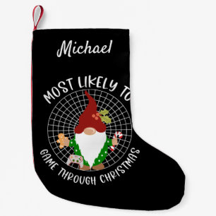 Most Likely to Game Through Christmas Custom  Small Christmas Stocking