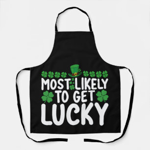 Most Likely To Get Lucky St Patrick's Day Irish Apron