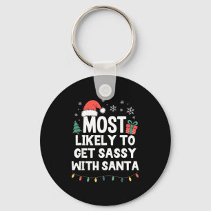 Most Likely To Get Sy With Santa Christmas Funny X Key Ring